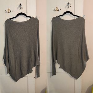 Women's Grey Asymmetric Off Shoulder Sweater